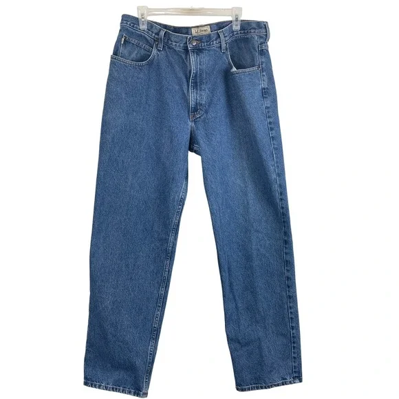 00552 - LLBean Mens Relaxed Fit‎ Jeans Classic Blue Denim Size 38x32 100% cotton - Picture 2 of 11
